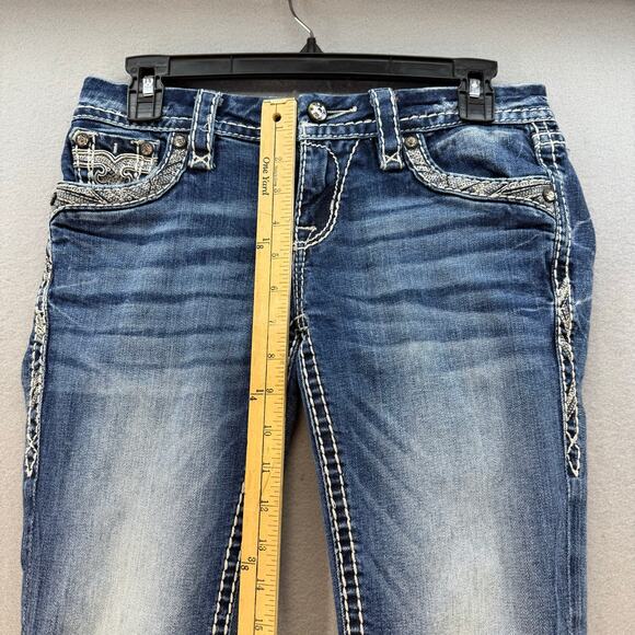 Rock Revival Jeans Women's 25(2) Blue Jazlyn Easy Straight Sequin Embellished - Picture 13 of 15